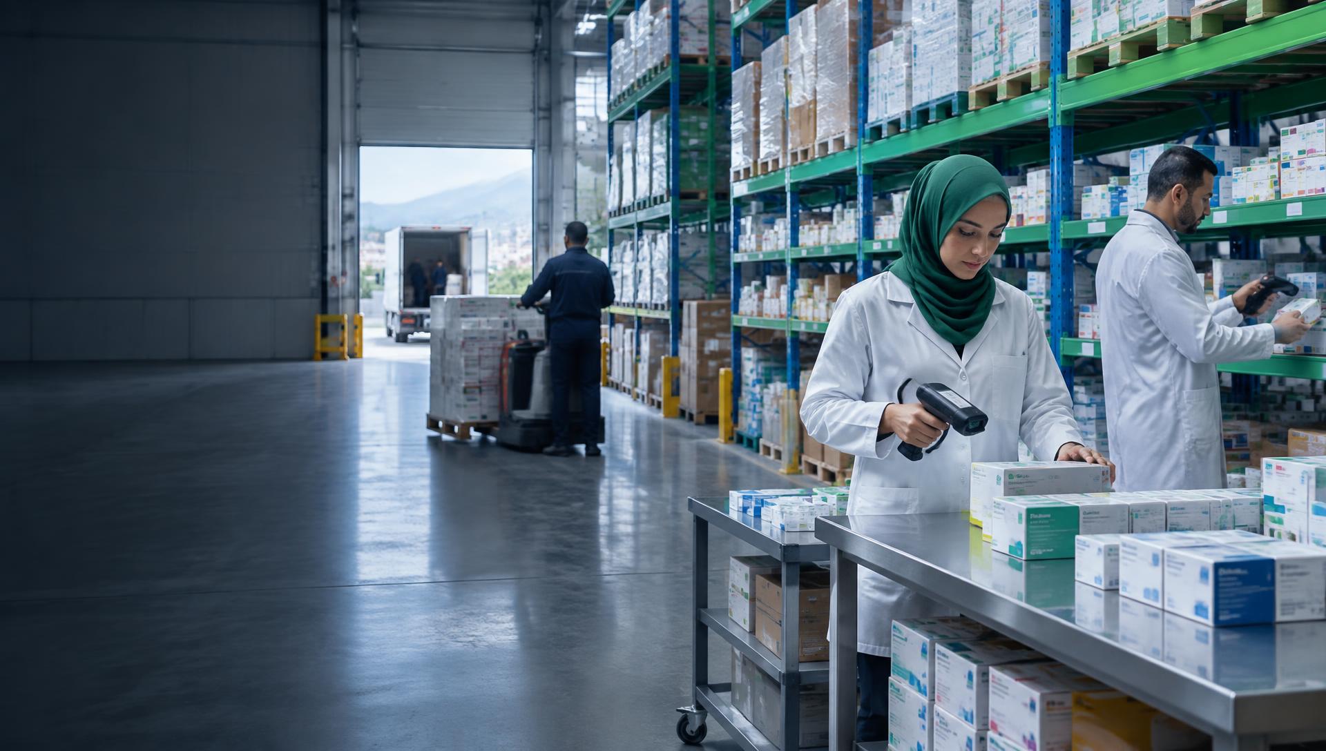 Préparation de commandes dans un centre de distribution pharmaceutique